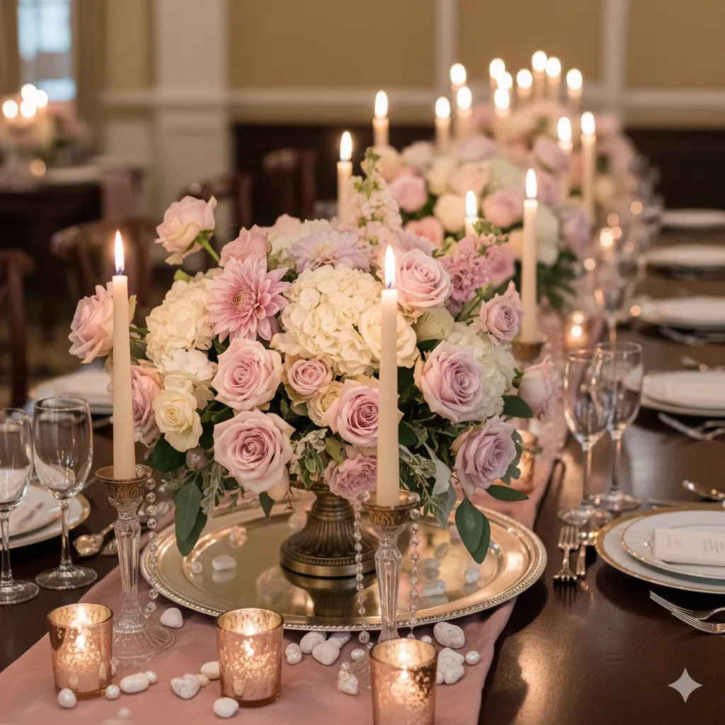 Romantic wedding centerpiece